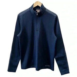Michael Kors Mens Sweater 1/4 Zip Pullover Cotton Blend Navy Blue Size Medium
